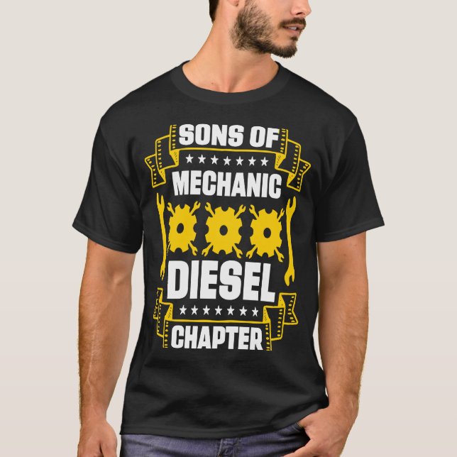 Sons Of Mechanic Diesel Chapter Car Vehicle Repair T-Shirt (Front)