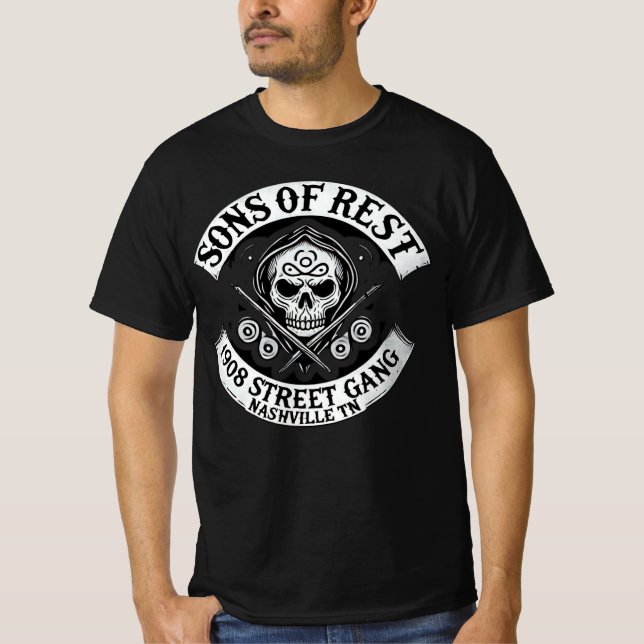 SONS OF REST 🔪 Nashville TN C. 1908 Street Gang  T-Shirt (Front)
