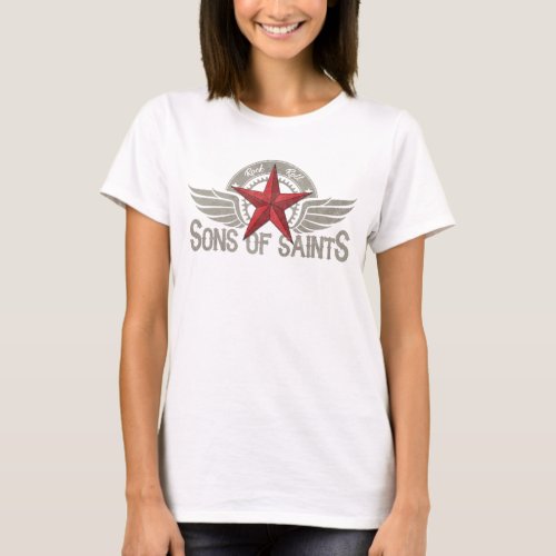 Sons of Saints logo ladys tee