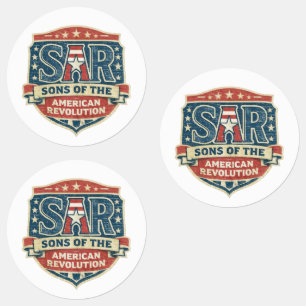 Sons of the American Revolution SAR Patriotic Logo Labels