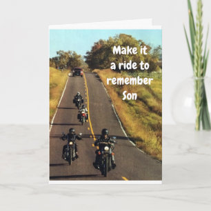 **SON'S RIDE** ON HIS "BIRTHDAY" CARD