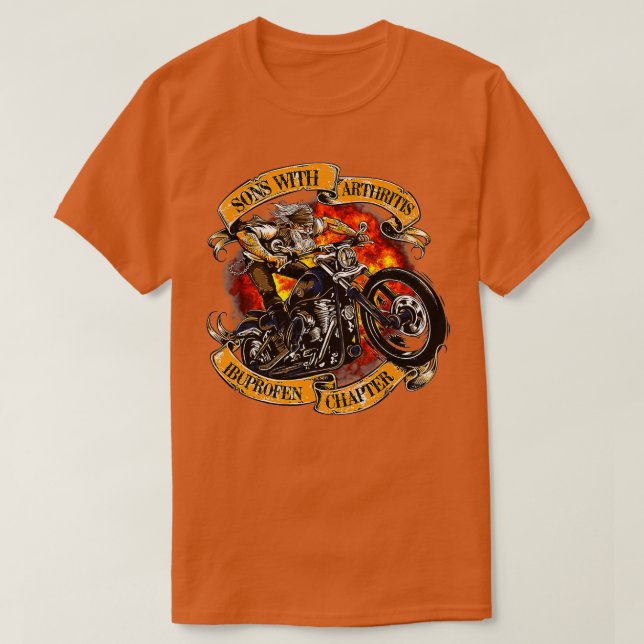 Sons With Arthritis Ibuprofen Chapter Motorcycle  T-Shirt (Design Front)