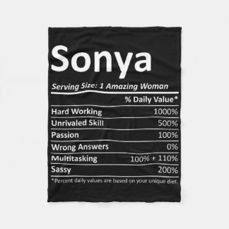 Sonya Nutrition Personalized Name Funny Christmas Fleece Blanket