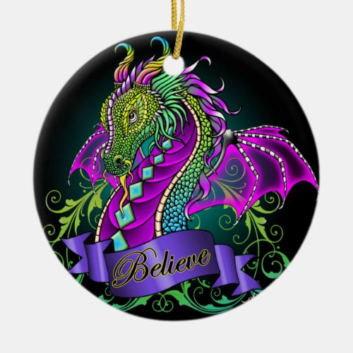 Sonya Rainbow Believe Dragon Art Ornament