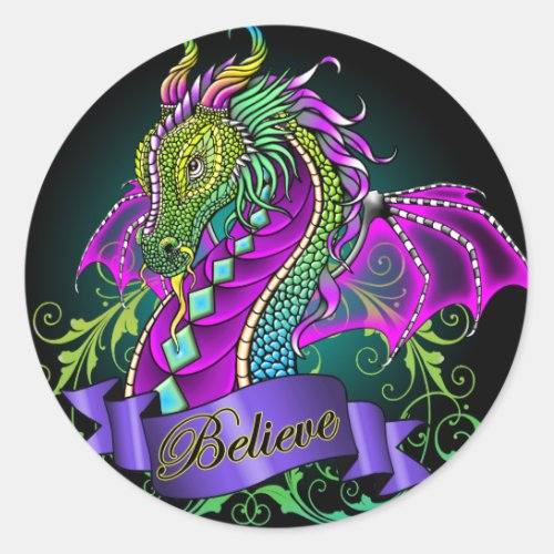 "Sonya" Rainbow Believe Dragon Art Stickers