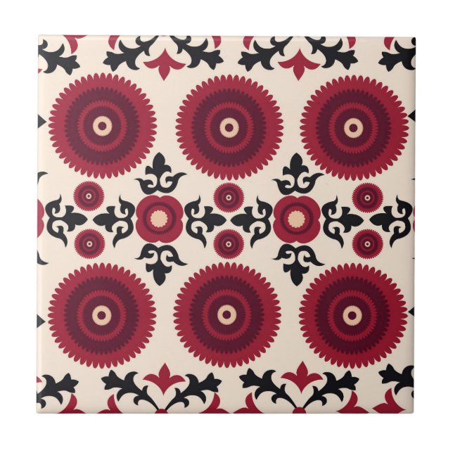 Sonya Suzani Ceramic Tile (Front)