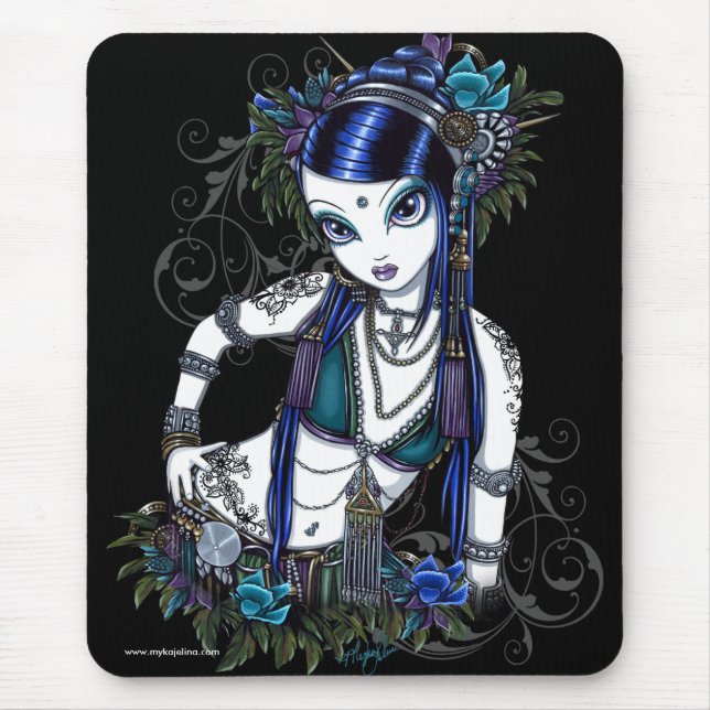 "Sonya" Tribal Fusion Belly Dancer Flower Mousepad (Front)