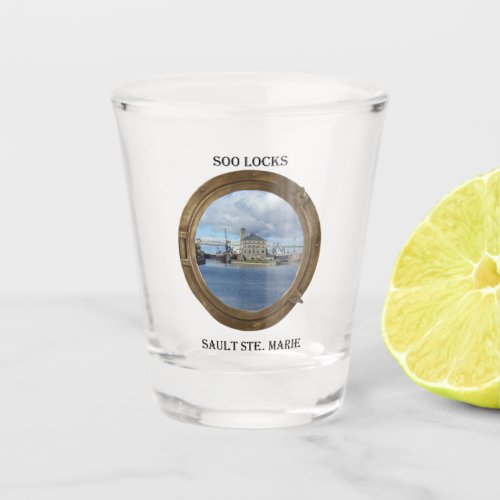 Soo Locks porthole shot glass