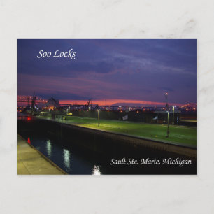 Soo Locks & St. Clair post card