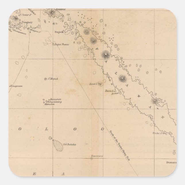 Sooloo Sea, Archipelago, Philippines Square Sticker (Front)