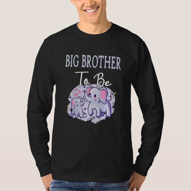 Soon Big Brother To Be Elephants Baby Shower Gende T-Shirt (Front)