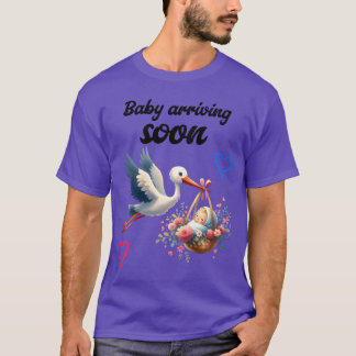 Soon I Will Be A Mother With Stork Baby Is vintage T-Shirt