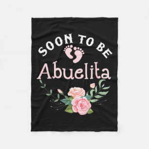 Soon To Be Abuelita Promoted To New Grandma Spanis Fleece Blanket