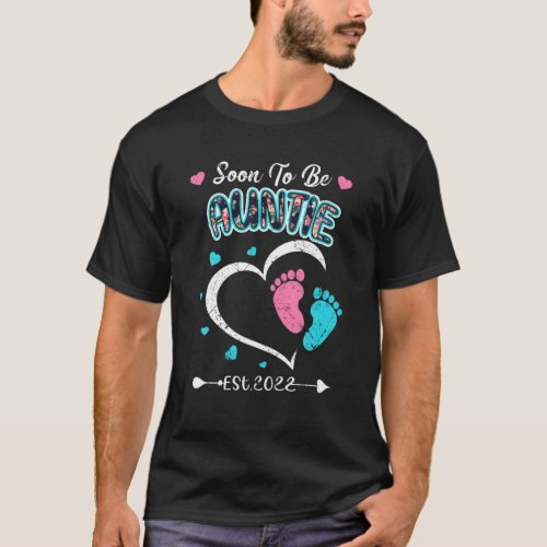 Soon To Be Auntie 2022 New Baby Reveal Funny Annou T_Shirt