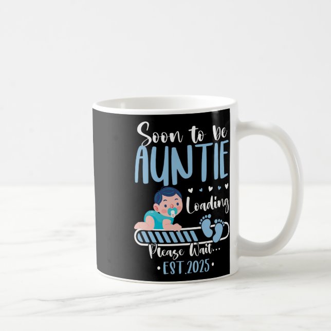 Soon To Be Auntie 2025 Loading Cute Ba  Coffee Mug (Right)