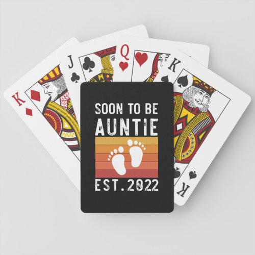 Soon To Be Auntie Est 2022 New Aunt Funny Gift Playing Cards
