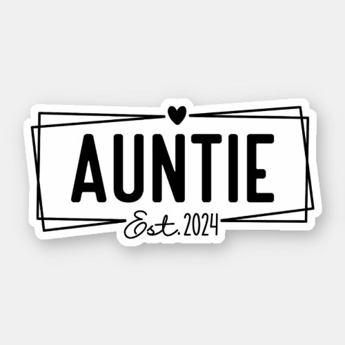 Soon To Be Auntie Est 2024 Pregnancy Announcement Sticker