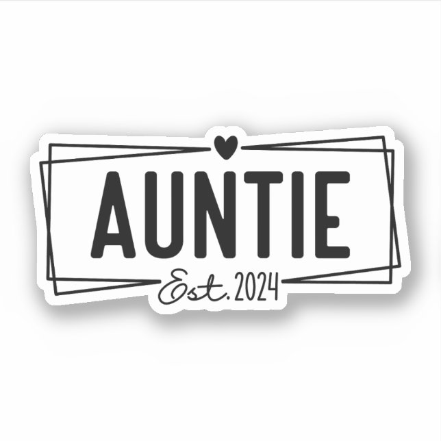 Soon To Be Auntie Est 2024 Pregnancy Announcement Sticker (Front)