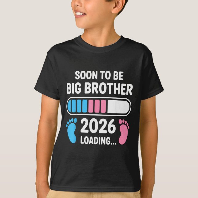 Soon To Be Big Brother 2026 New First Time Brother T-Shirt (Front)