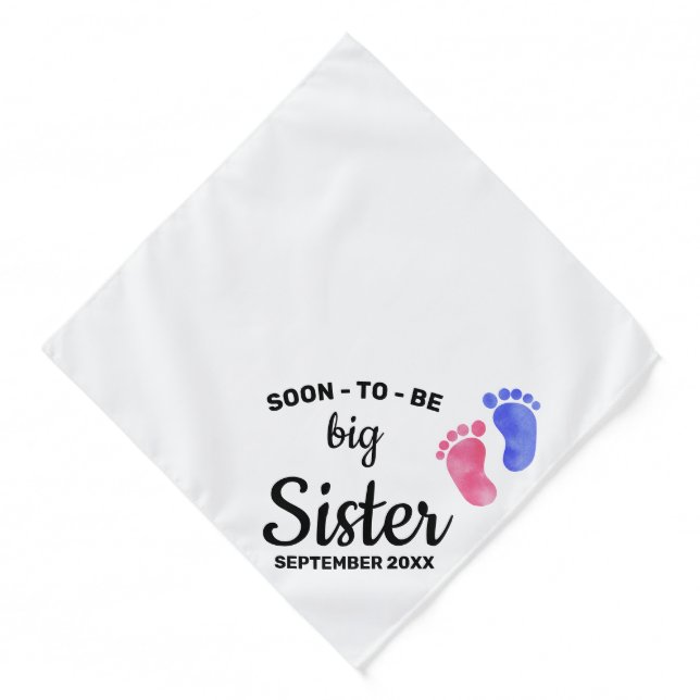 Soon To Be Big Sister Dog Pregnancy Announcement  Bandana (Front)