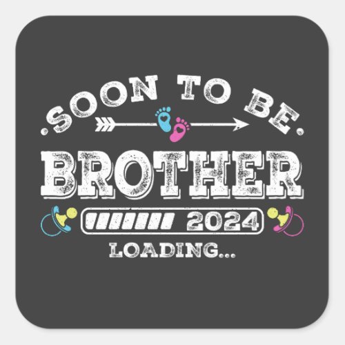 Soon to Be Brother 2024 Loading Square Sticker
