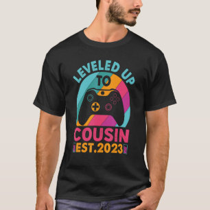Soon To Be Cousin 2023 Gamer Girl Leveled Up Big C T-Shirt