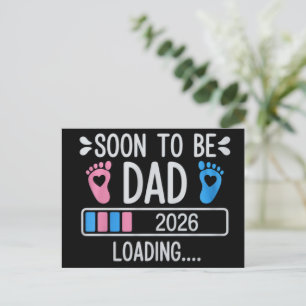 Soon to Be Dad 2026 Loading Pregnancy Announcement Postcard