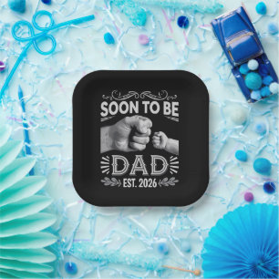 Soon to be Dad 2026 Pregnancy Announcement Paper Plates