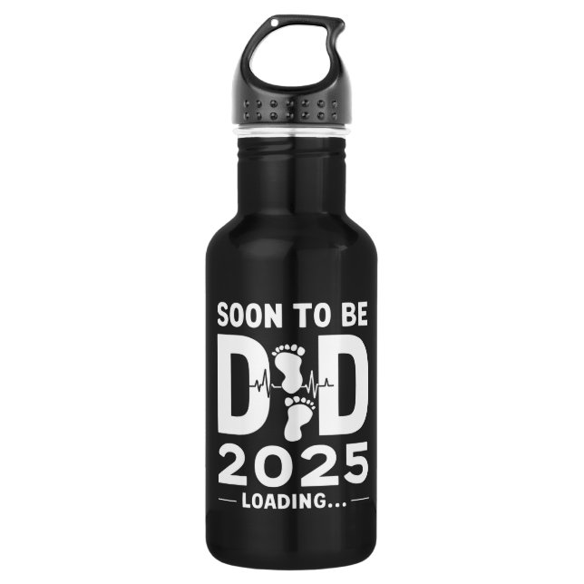 Soon To Be Dad Est 2025 New Dad To Be  Stainless Steel Water Bottle (Front)