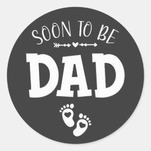 Soon to Be Dad Promoted to Dad Classic Round Sticker
