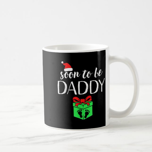 Soon To Be Daddy Christmas Funny Pregnancy Announc Coffee Mug (Right)