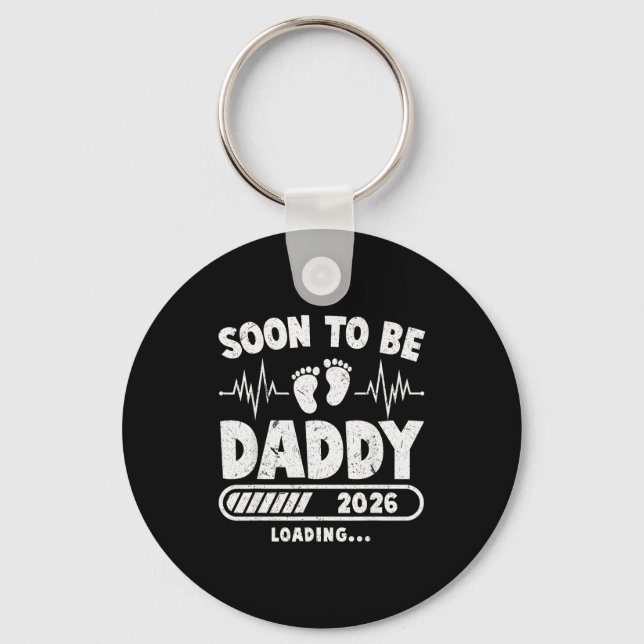Soon To Be Daddy Est. 2026 New Dad Fathers Day Fir Keychain (Front)