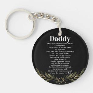 Soon to be Daddy Pregnancy Announcement Bump Poem Keychain