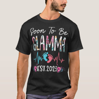 Soon to be Glamma 2023 Mothers Day Christmas First T-Shirt