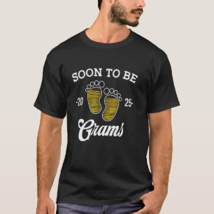 Soon To Be Grams Est 2025 Loading Baby Footprint T-Shirt