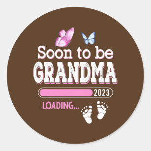 Soon to be Grandma 2023 Loading Pregnancy Classic Round Sticker