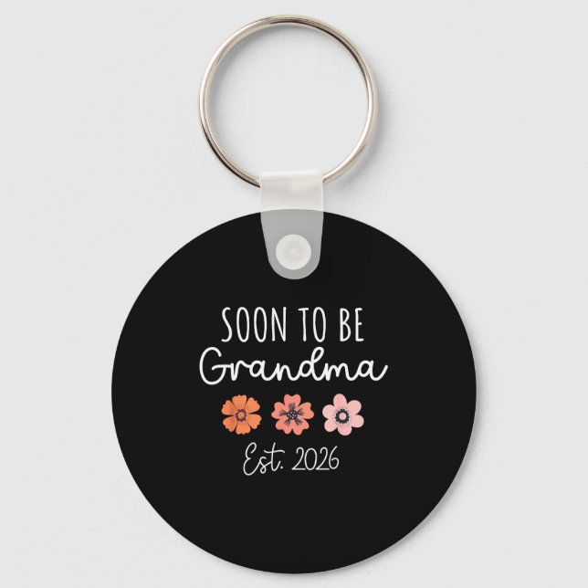 Soon To Be Grandma 2026 Pregnancy Announcement Gra Keychain (Front)