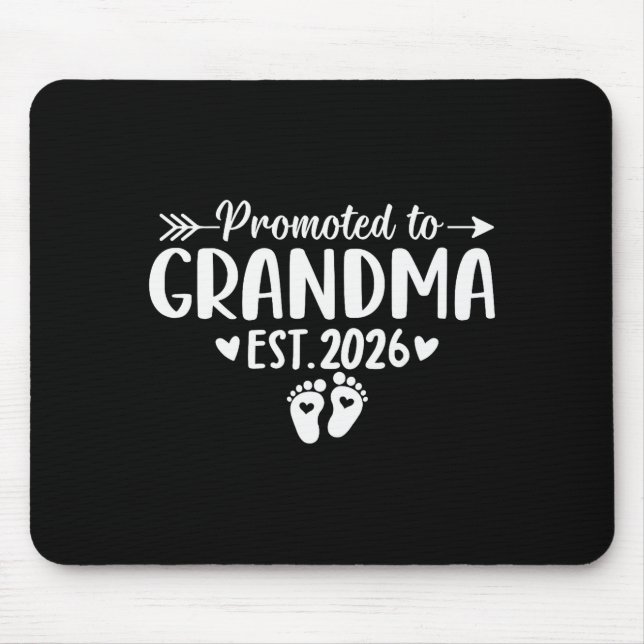 Soon To Be Grandma 2026 Promoted To Grandma Est 20 Mouse Pad (Front)