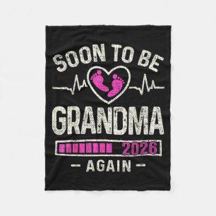 Soon To Be Grandma Again 2026 Expecting Baby Grand Fleece Blanket