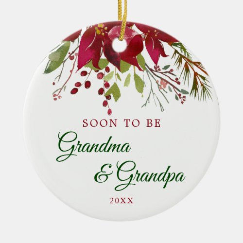Soon To Be Grandma and Grandpa Gift  Grandparents Ceramic Ornament