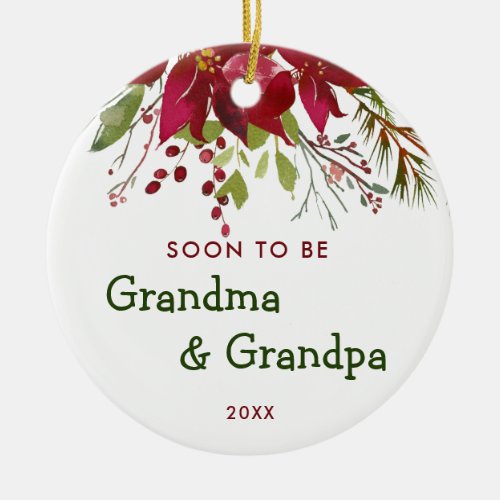 Soon To Be Grandma and Grandpa New Grandparents Ceramic Ornament