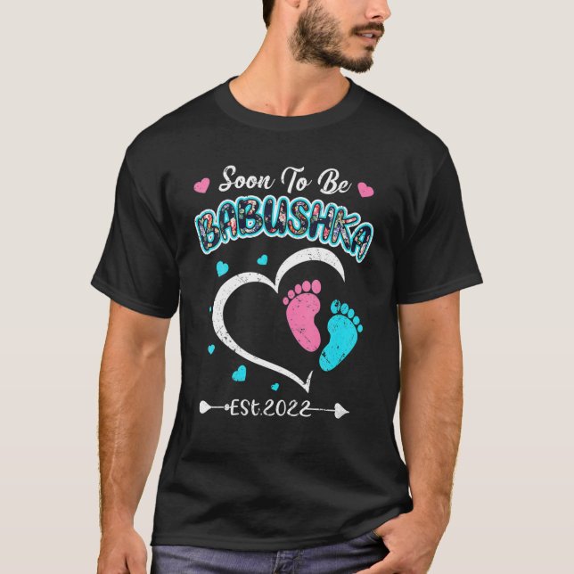 Soon To Be Grandma Announce Babushka 2022 New Gran T-Shirt (Front)