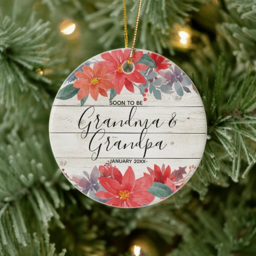 Soon To Be Grandma  Grandpa Ornament Gift