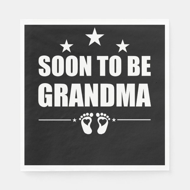 Soon To Be Grandma Pregnancy Announcement Reveal Napkins (Front)