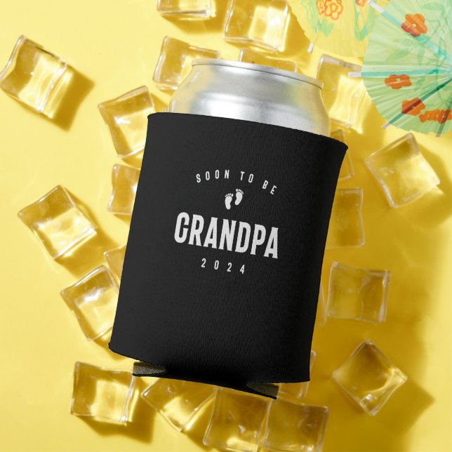 Soon to Be Grandpa 2024 Promoted to Grandpa Can Cooler (In Situ Summer)