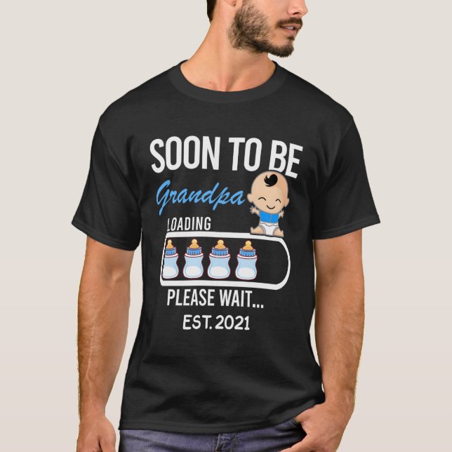 Soon To Be Grandpa Est 2021 2020 Gift Tee Funny Da (Front)