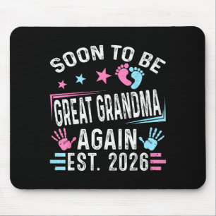 Soon To Be Great Grandma Again Est. 2026 Vintage G Mouse Pad
