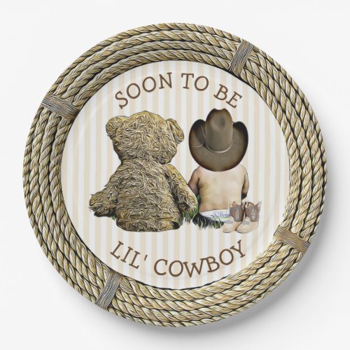Soon to be Lil Cowboy Baby Shower Cake Plates
