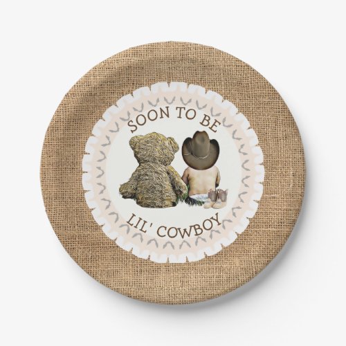 Soon to be Lil Cowboy Baby Shower Cake Plates