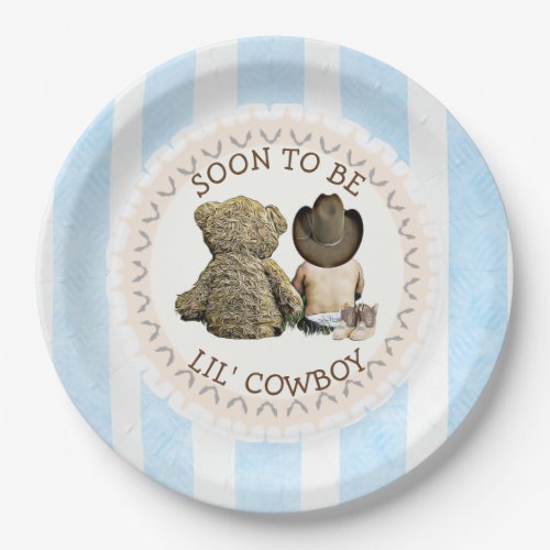 Soon to be Lil Cowboy Baby Shower Paper Plates